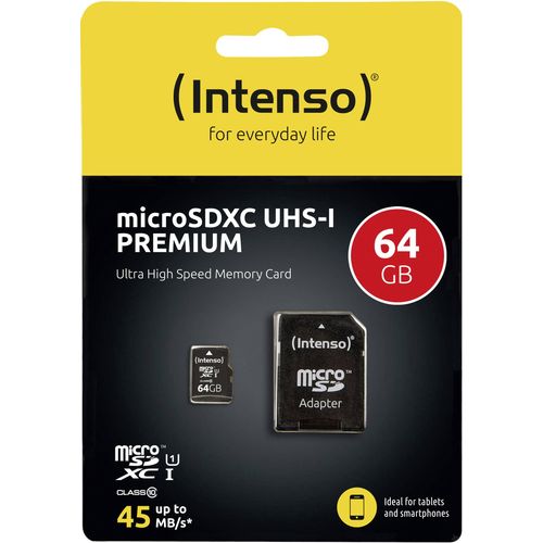 Intenso Premium microSDXC kartica 64 GB Class 10, UHS-I uklj. SD adapter slika 4