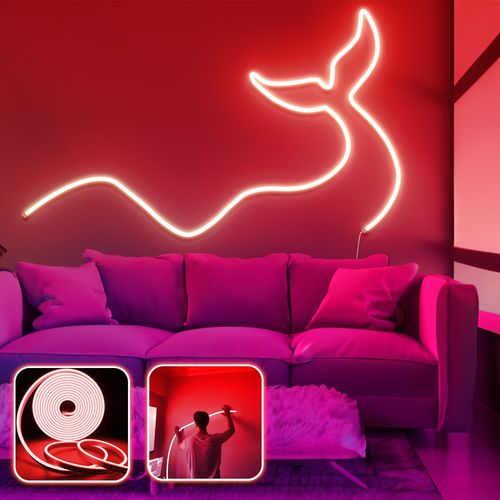 Wave and Tail - Large - Red Red Decorative Wall Led Lighting slika 1