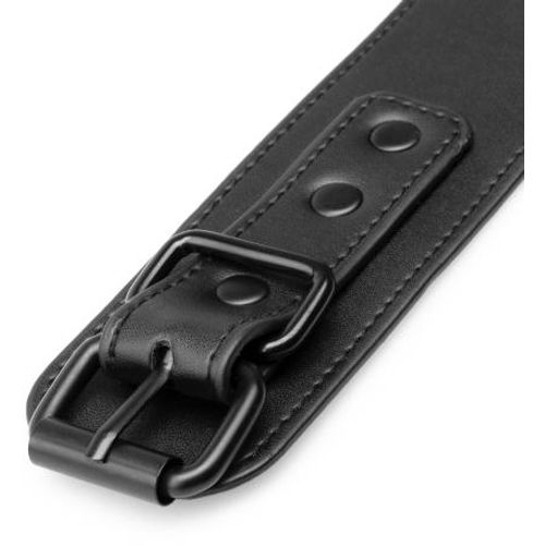 Faux Leather Handcuffs - Black slika 9