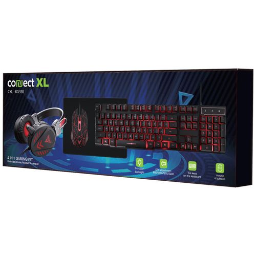 Connect XL Gaming set, slušalice, tastatura, miš, podloga za miš - CXL-KG350 Kit Gaming slika 2