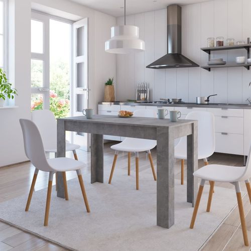 Blagovaonski stol siva boja betona 120 x 60 x 76 cm od iverice slika 1