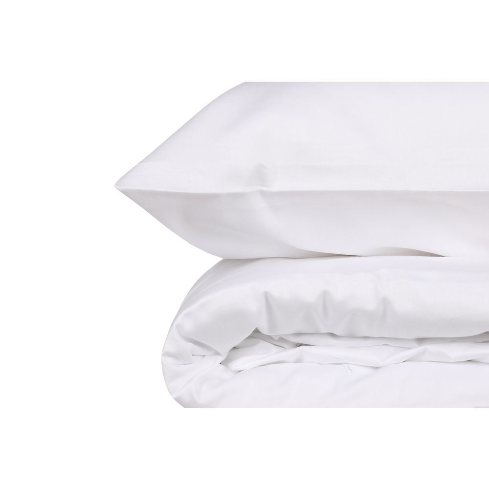 Elegant - White White Satin Single Quilt Cover Set (DE) slika 4