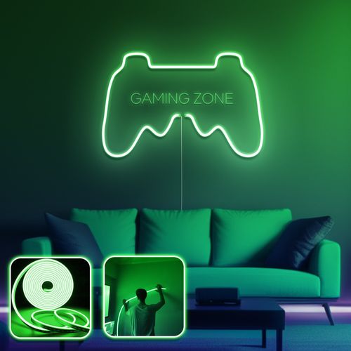 Opviq Dekorativna zidna led rasvjeta Gamer Room - Large - Green slika 1