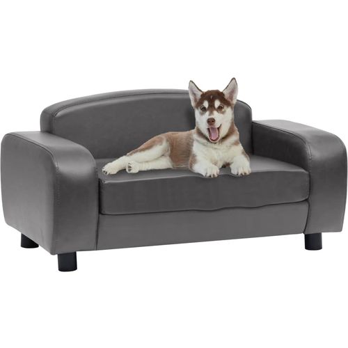 Sofa za pse siva 80 x 50 x 40 cm od umjetne kože slika 18
