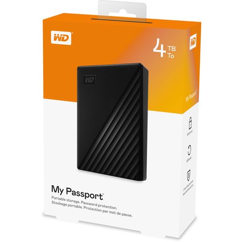 WD HDD 4TB My Passport Blackexternal HDD,2,5",USB 3.2 Gen1 slika 1