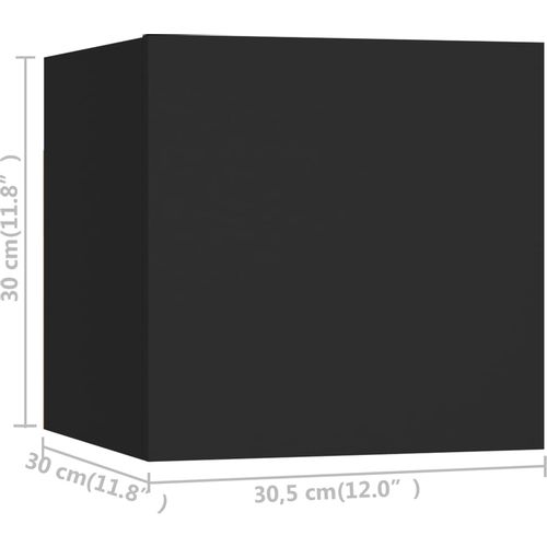 Zidni TV ormarići 8 kom crni 30,5 x 30 x 30 cm slika 5