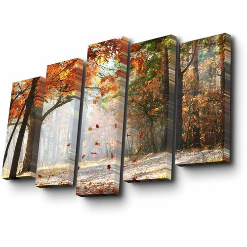 5PUC-020 Multicolor Decorative Canvas Painting (5 Pieces) slika 3