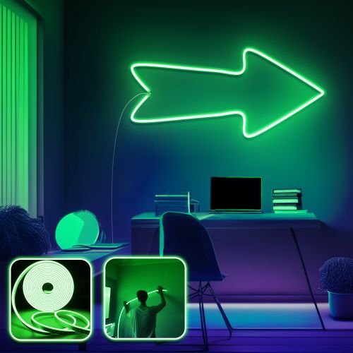 Opviq Dekorativna zidna led rasvjeta Arrow - Large - Green slika 1