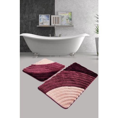 Well - Purple Multicolor Acrylic Bathmat Set (2 Pieces) slika 1