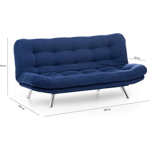 Atelier Del Sofa Trosjed na razvlačenje, Mornarsko plava, Misa Sofabed - Navy Blue slika 9