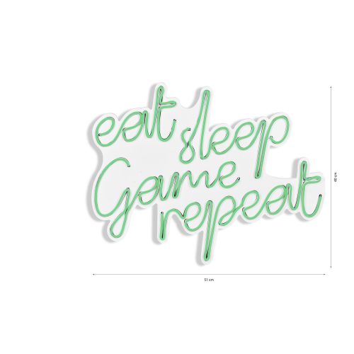 Wallity Ukrasna plastična LED rasvjeta, eat sleep game repeat - Green slika 8