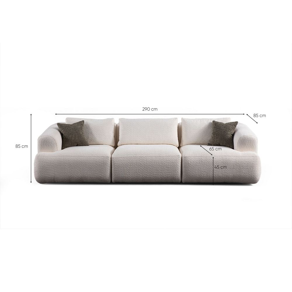 Sofa za 3 osobe Sofia (L1 + O1 + 1R) - bijela slika 9