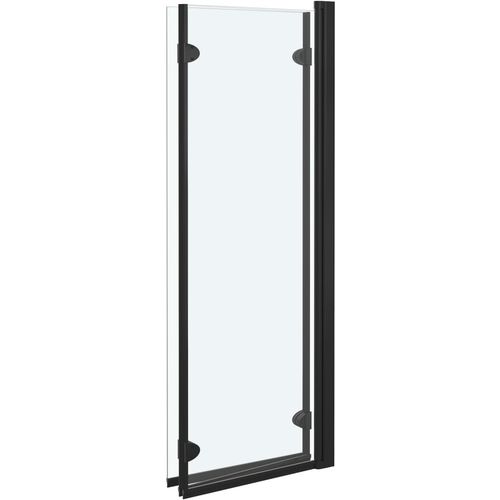Sklopiva vrata za tuš-kabinu s 3 ploče ESG 130 x 138 cm crna slika 4