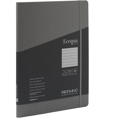 FABRIANO notes Ecoqua plus skrivena spirala A5 90g 70l na točkice antracite 19032101 slika 2