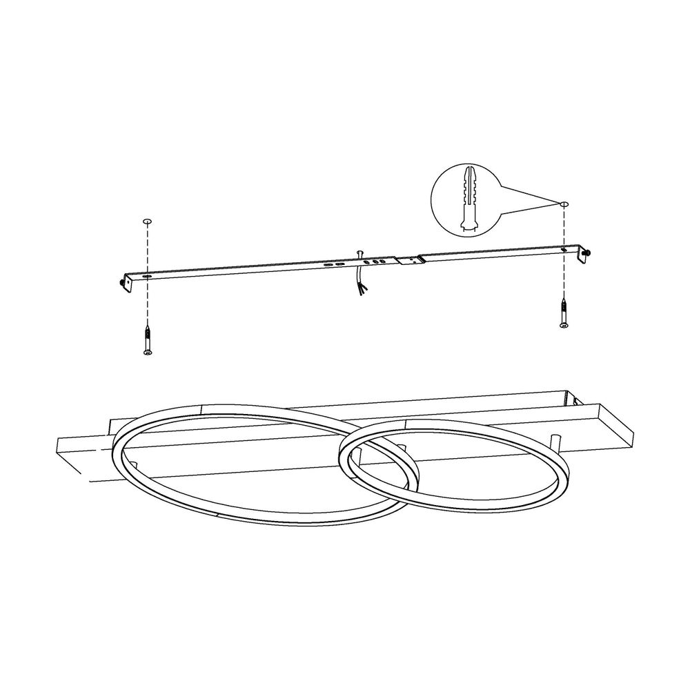 Eglo Boyal Stropna Lampa LED, 2x12W, 2x1700lm, Crna/Bijela/Rustik Smeđe/Drvo slika 5