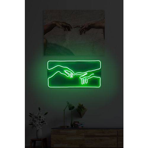 Wallity Ukrasna plastična LED rasvjeta, Creation of Adam - Green slika 10