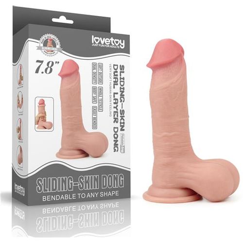 Lovetoy Sliding Skin dildo s cijelim testisima 19,5 cm slika 1