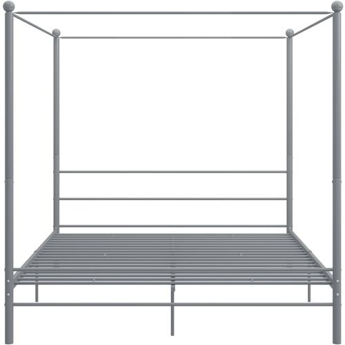 Okvir za krevet s nadstrešnicom sivi metalni 180 x 200 cm slika 4