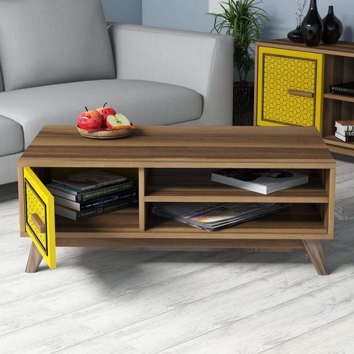 Ayla - Walnut, Yellow Walnut
Yellow Living Room Furniture Set slika 4