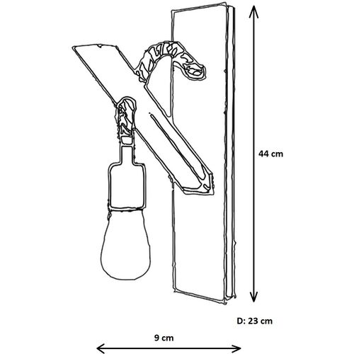 Ahşap Aplik 18 Walnut Wall Lamp slika 14