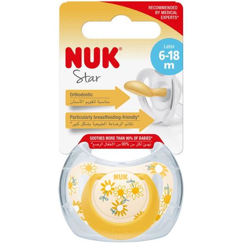 NUK Ortodontska duda varalica Star Latex 6-18mj, Cvjetići slika 2