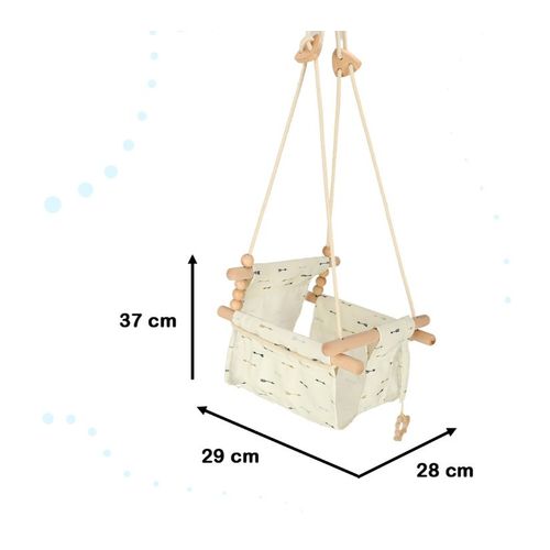 Drvena dječja ljuljačka strelice bež slika 3