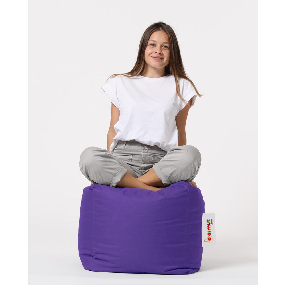 Kvadratni Puf - Ljubičasti Vrt Pouffe slika 3