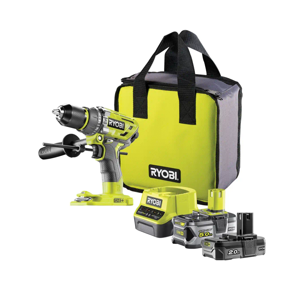 Ryobi Akumulatorska Brushless Udarna Bušilica/Odvijač R18PD7-252S sa Dvije Baterije i Punjačem slika 1