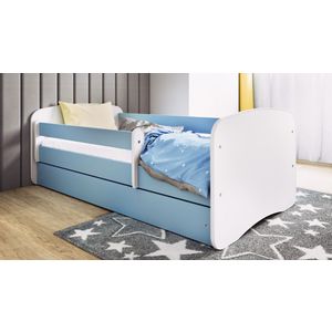 Drveni dječji krevet Perfetto sa ladicom - 160x80cm - Plavi