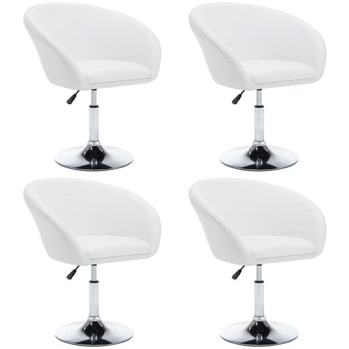 Okretne blagovaonske stolice od umjetne kože 4 kom bijele slika 1