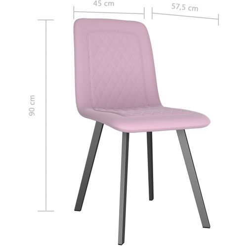 Blagovaonske stolice 4 kom ružičaste baršunaste slika 21