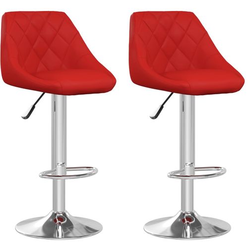Barski stolci od umjetne kože 2 kom crvena boja vina slika 2