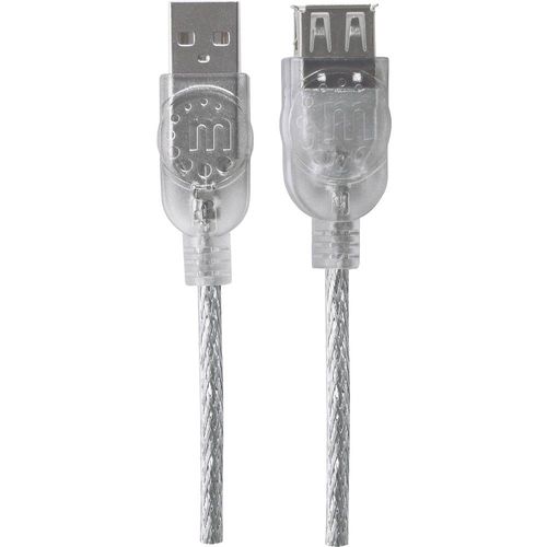 Manhattan USB kabel USB 2.0 USB-A utikač, USB-A utičnica 4.50 m srebrna  340502 slika 3