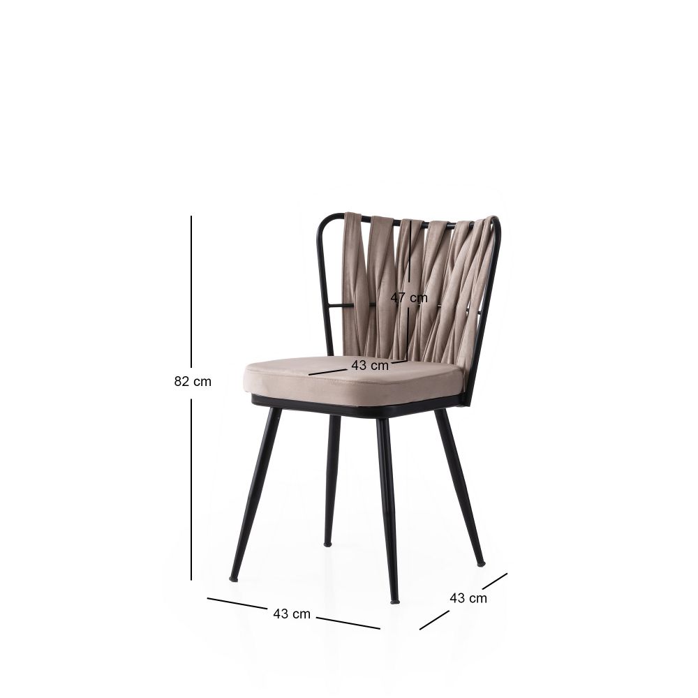 Kuşaklı - 222 V4 Crni Set Stolica (4 Komada) slika 4