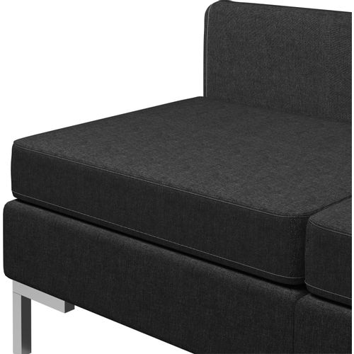 4-dijelni set sofa od tkanine crni slika 6