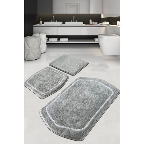Genom - Grey Grey Acrylic Bathmat Set (3 Pieces) slika 1
