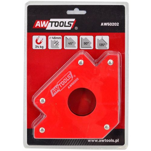 AWTools magnetski zavarivački kutnik s nosivošću 34,0 kg, dimenzije 122x190x25 mm slika 1