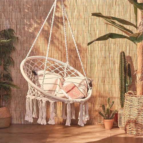 Viseća stolica boho nest swing ecru GL078 slika 4