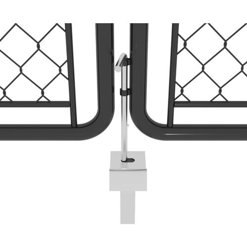 Vrtna vrata čelična 400 x 125 cm antracit slika 22