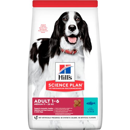 Hill's™ Science Plan™ Pas Adult Medium s Tunom i Rižom, 2,5 kg slika 1