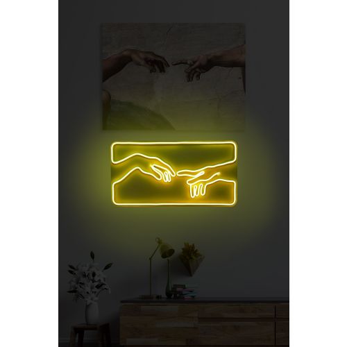 Wallity Ukrasna plastična LED rasvjeta, Creation of Adam - Yellow slika 10