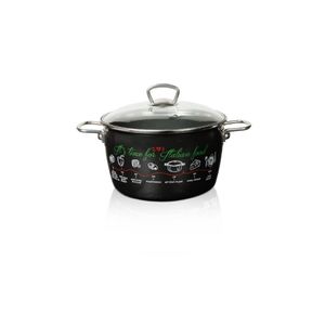 Metalac šerpa duboka Imperial lux 24 cm / 6 l  sa staklenim poklopcem Italian food
