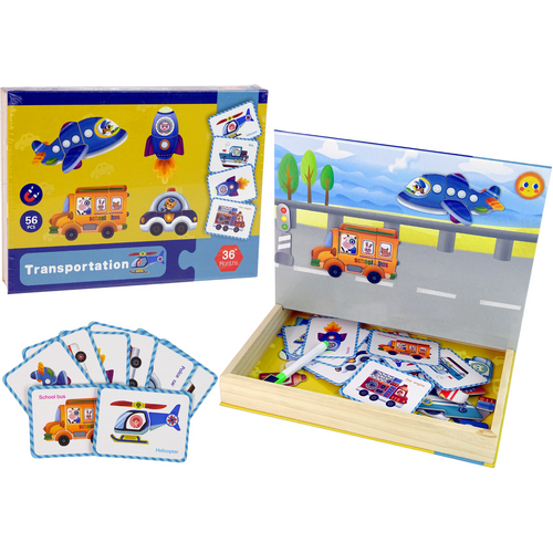 Magnetna knjiga slagalica - Transport, Puzzle kartice slika 1