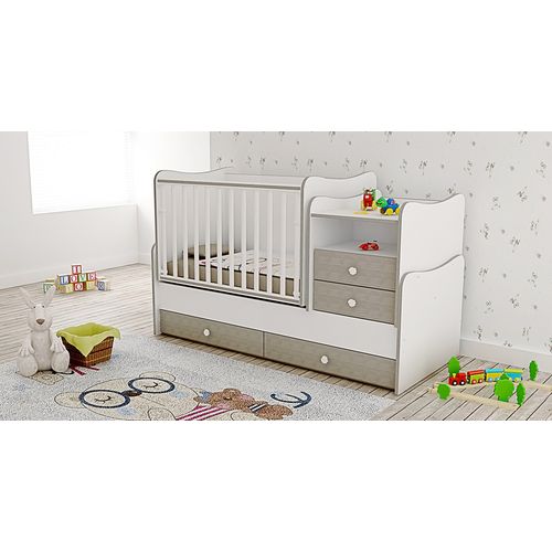 LORELLI BED COMBO Modularni krevetić 4u1 s Mehanizmom Ljuljanja White 172 x 72 cm slika 5