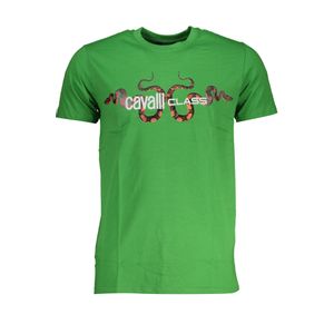 CAVALLI CLASS GREEN MEN'S SHORT SLEEVED T-SHIRT