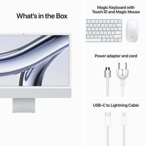 Apple iMac 24 M3 (MQRK3ZE/A) srebrni all-in-one 23.5" 4.5K Apple Octa Core M3 8GB 512GB SSD macOS slika 4