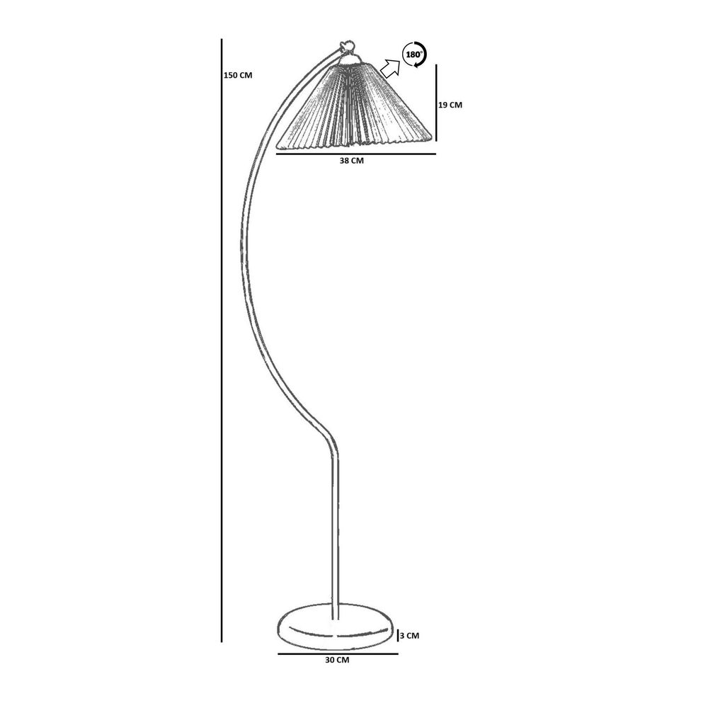 Opviq Podna lampa 562, krem, zlatna slika 4