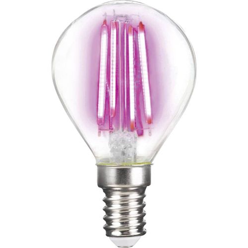 LightMe LM85313 LED Energetska učinkovitost 2021 G (A - G) E14 oblik kapi 4 W ružičasta (Ø x D) 45 mm x 78 mm filament 1 St. slika 1