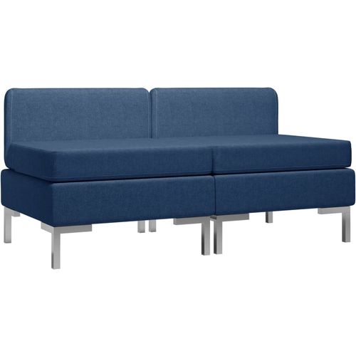 Modularne srednje sofe s jastucima 2 kom od tkanine plave slika 10