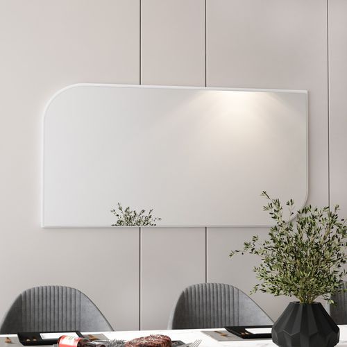 Akron - White White Decorative Chipboard Mirror slika 1